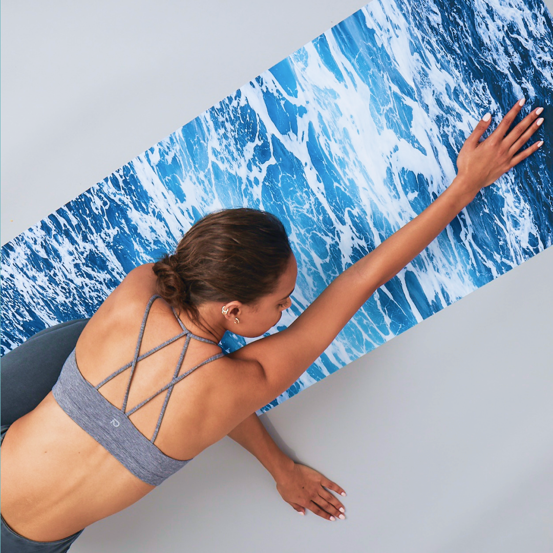 Aerial View of Woman Reducing Stress with Yoga